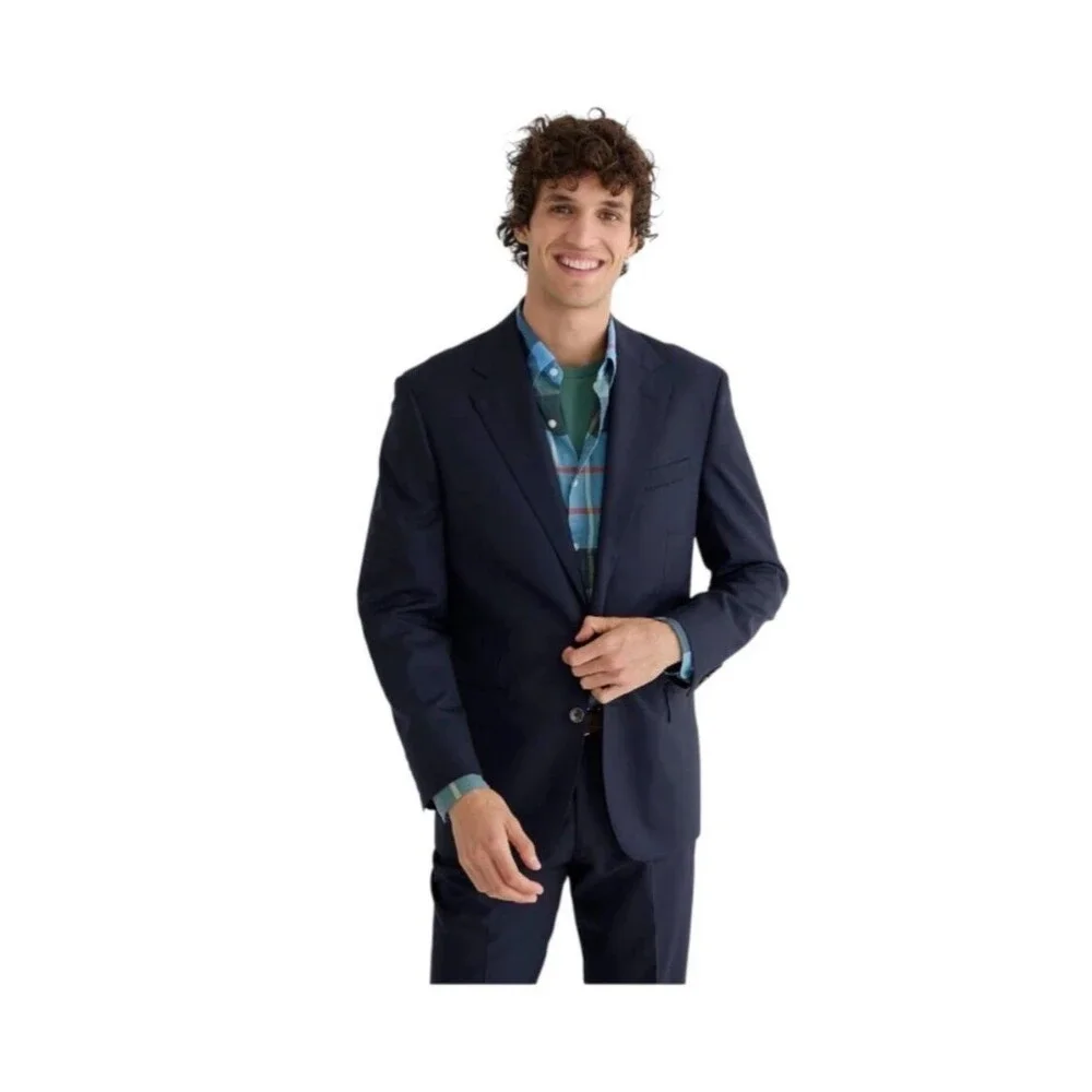 J.Crew Loro Piana Ludlow Classic Fit  wool Navy Blue Blazer Sport coat 48R